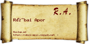 Rábai Apor névjegykártya